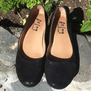 fs/ny Black Suede Ballet Flat